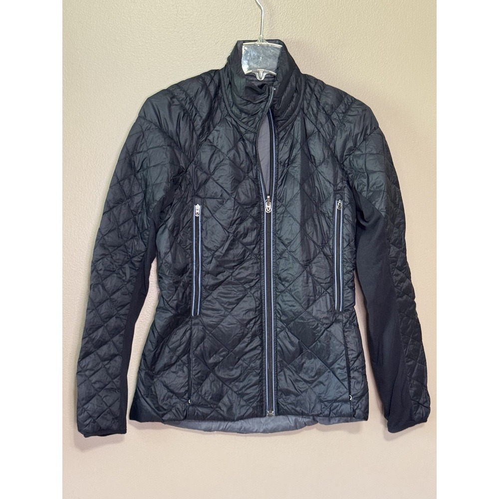 Lululemon Run Turn Around Down Jacket Reversible Size 4 Black Gray